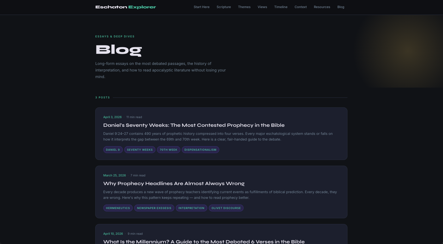 Eschaton Expedition website screenshot