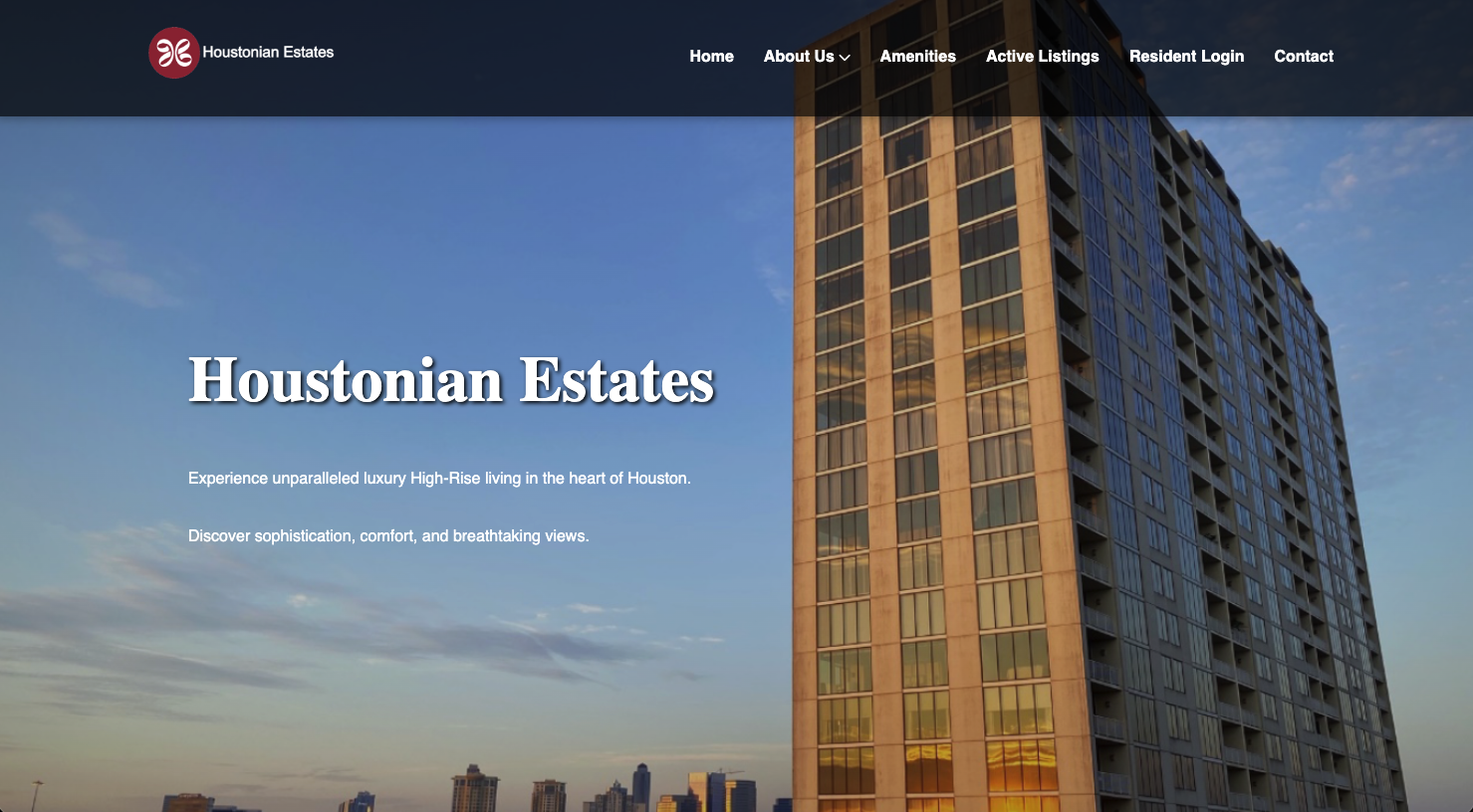 Houstonian Estates website screenshot