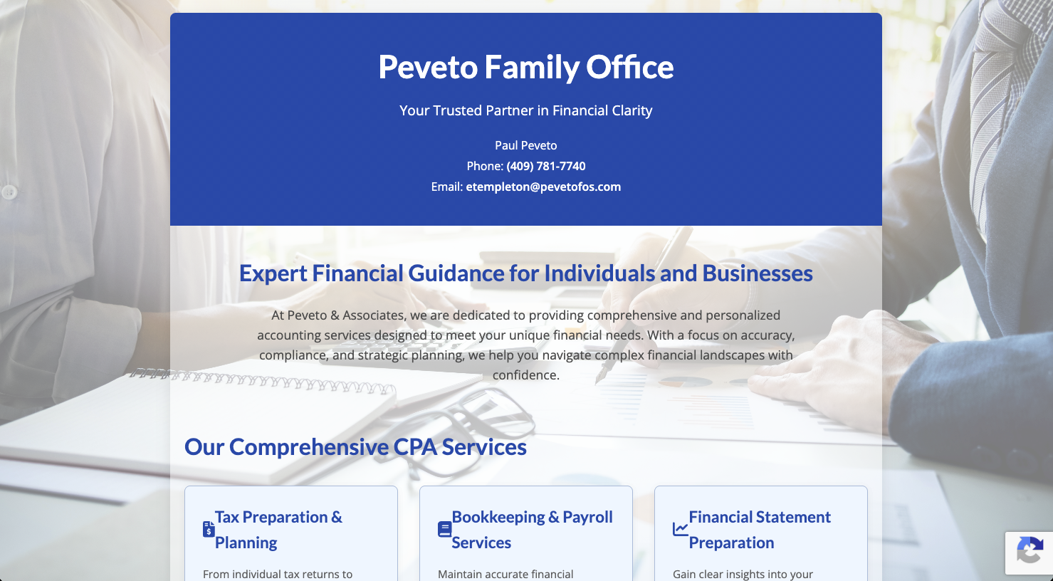 Pevetofos website screenshot